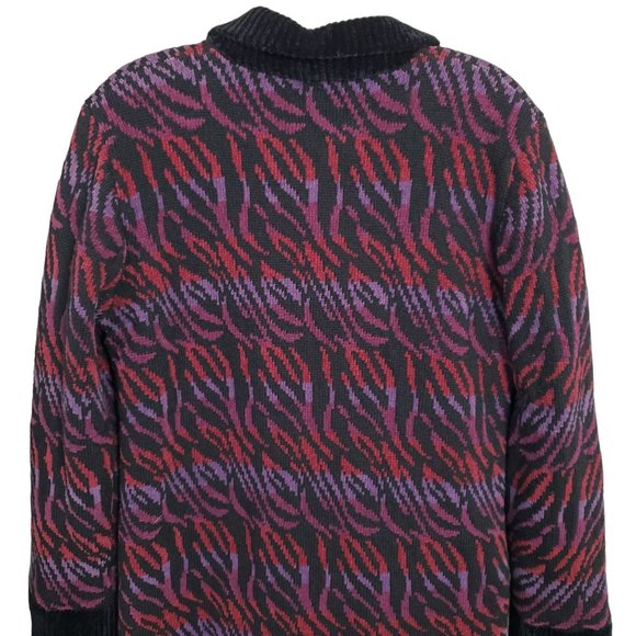 Icelandic Design Size S Sweater Coat Vintage Zipper Beaded Pockets Wool Blend - Picture 10 of 15